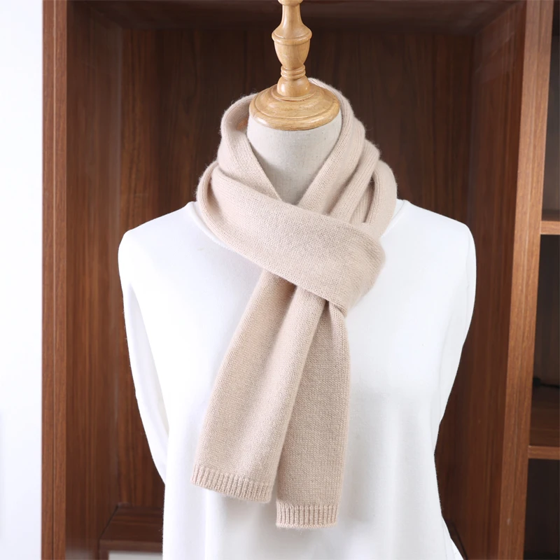 

Fall/Winter 100% Pure Wool Scarf For Men And Women Thick Scarf Warm Couple Solid Color Scarf
