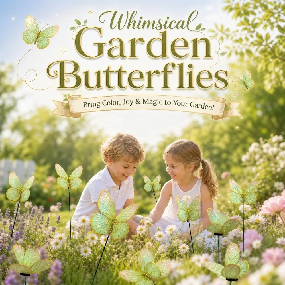 Colorful Butterfly Stakes Plant Plug Dreamlike Simulation Butterfly Ornaments Lifelike Multi-purpose