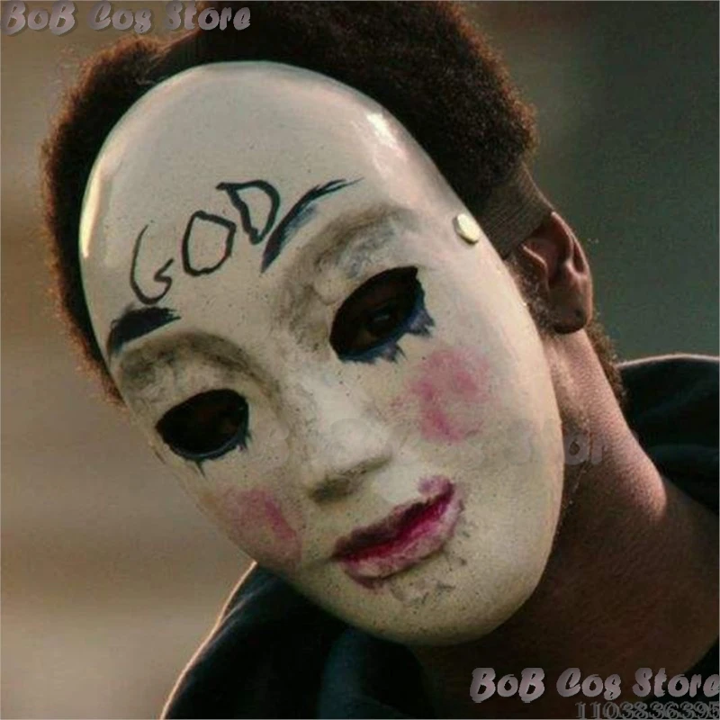 God Mask Movie The Purge:Anarchy 2 Season Cosplay Prop, Masque en forme de croix pour hommes et femmes, Holloween Party Show, Roleplay Horrible Set