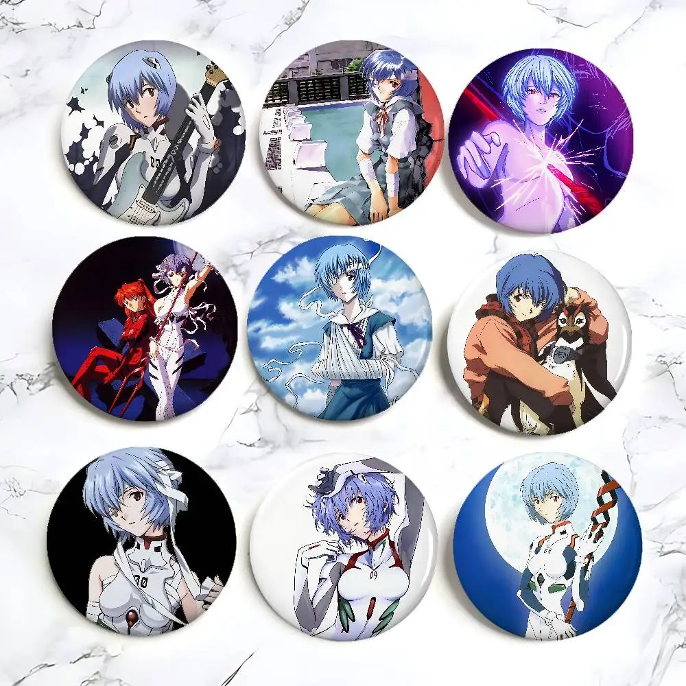 Rei Ayanamis Badges Tinplate Soft Button Pin Brooch Metal Badge Custom Jewelry Accessories Hat Bag Lapel