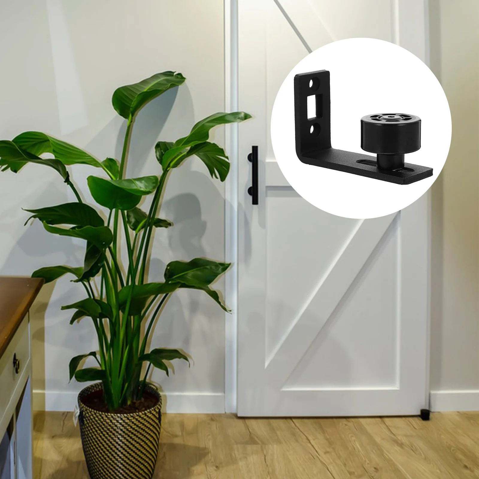 

1 pc Sliding Barn Door Floor Guide Adjustable Bottom Roller Stay Wall Mount Steel Grooveless Door Hardware