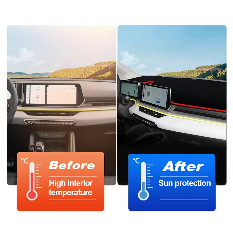 أداة السيارة لوحة القيادة غطاء حصيرة تجنب ضوء نونسليب وسادة واقية لجيلي Coolray 2023-2024 الملحقات الداخلية