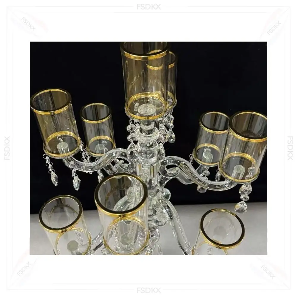FSDKX Centerpieces Wedding Decoration Home Centerpiece Column Geometric Tall Metal Gold Wedding Flower Stand Vase for