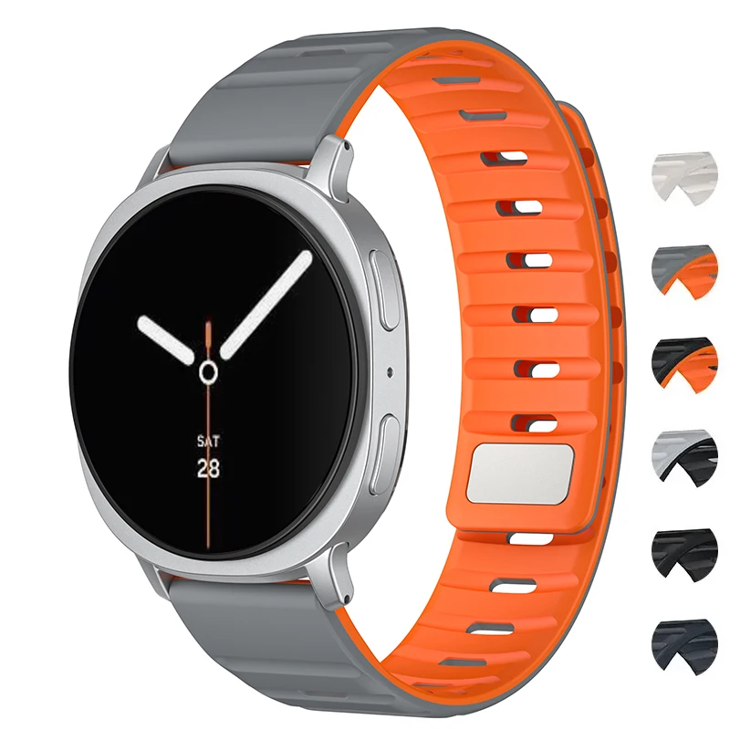 Magnetisches Armband für Samsung Galaxy Watch 8 9 44/40mm, Silikon-Schlaufen-Ersatzarmband für Watch 8 Classic 46mm Zubehör
