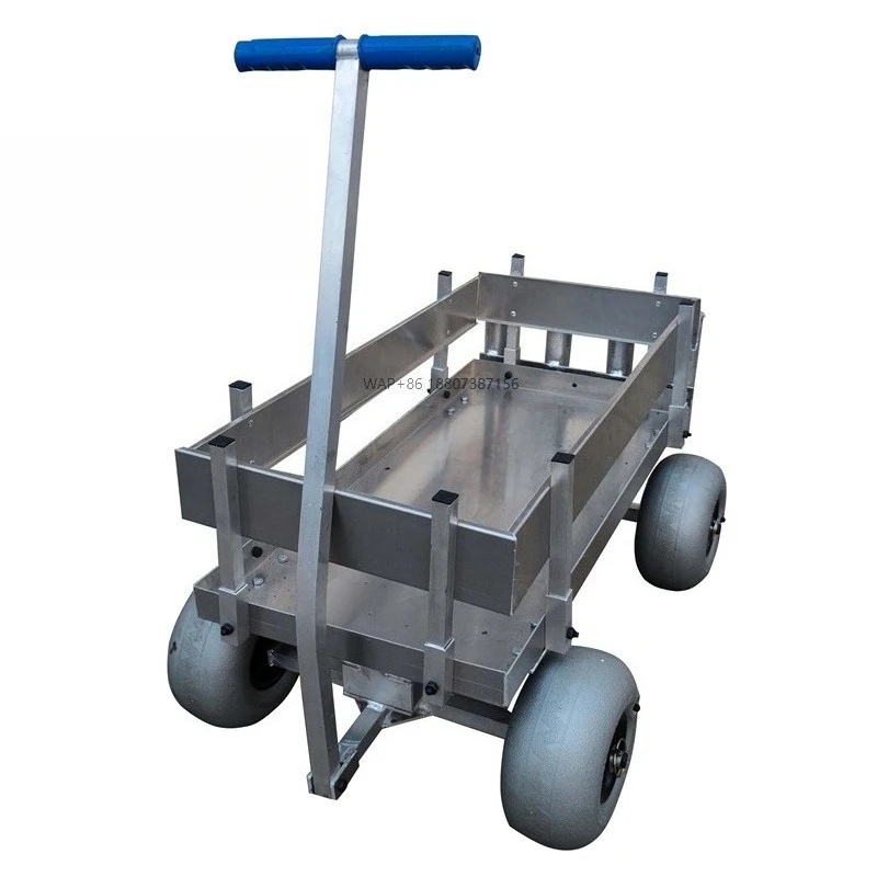 Foldable Aluminum Alloy Fishing Cart with Balloon Wheel Quad Wheel Design 100kg Load Capacity Customizable ODM/OEM Support