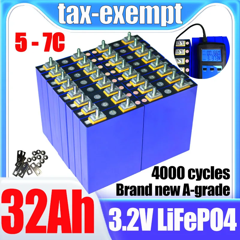 

new A-grade 5-7C discharge 90A 32ah LiFePO4 battery 3.2v DIY 12V 24V 48V 4000 cycles Motorcycle motor modification stud battery