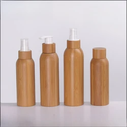 Natural Bamboo Liquid Soap Dispenser Shampoo 100ml 120ml 150ml Water Spray Bottle Bamboo Lid Pump Bottle Perfume Bottle Travel