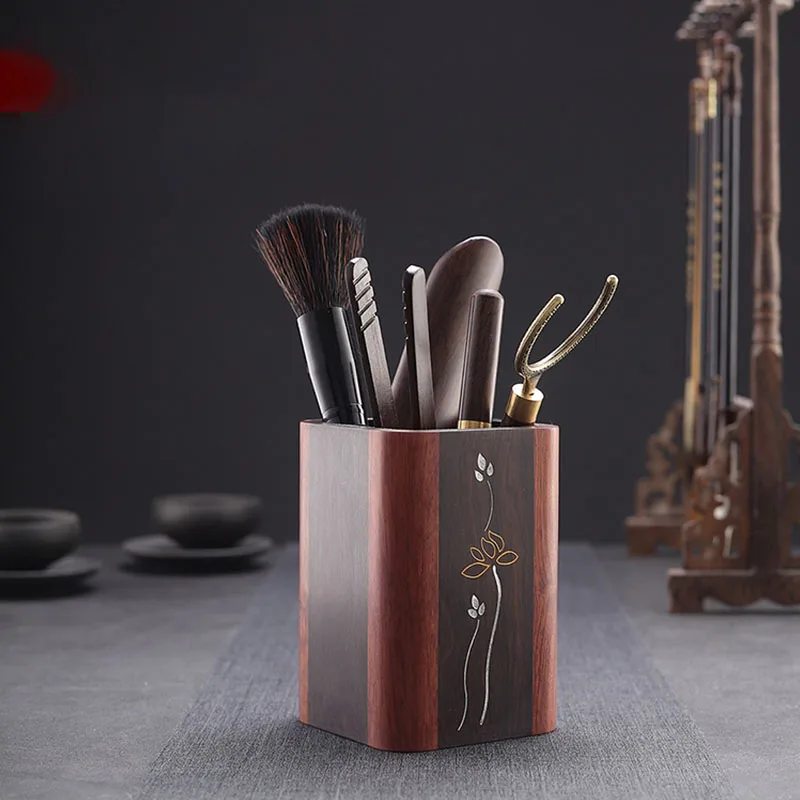 

Chinese Creative Tea Brushes Long Handle Sandalwood Ebony Soft Tea Brushes Set Wood Handle Tools Kitchen Supplies