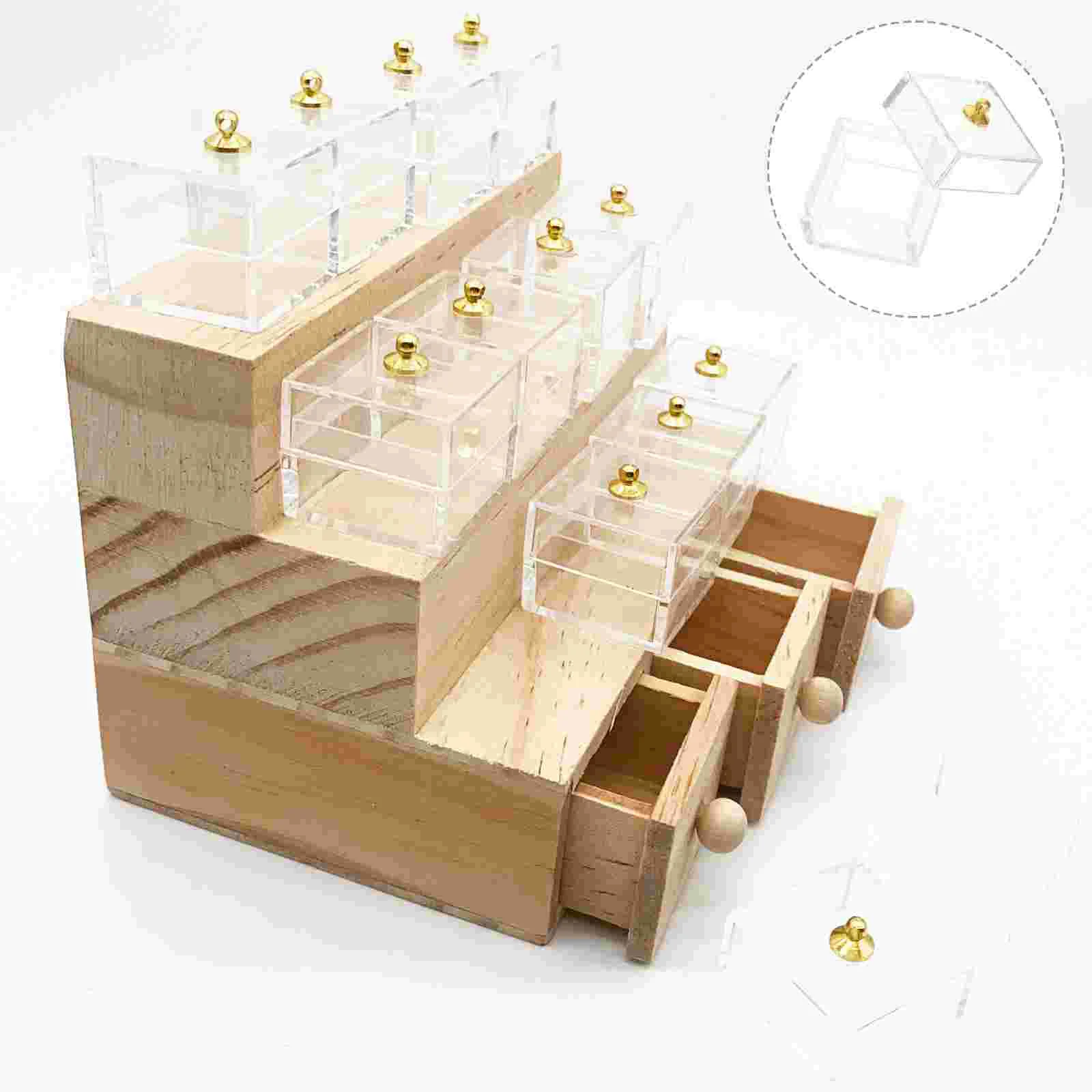 

10 Pcs Dollhouse Display Box Miniature Cup Cake Stand Cookie Boxes Ornament Storage Case Accessories Candy Decoration Showcase