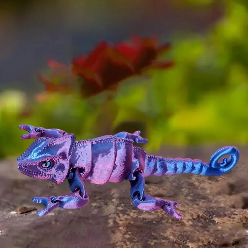 M89C Affascinante colore che cambia il colore ornamento rettile materiale stampato giocattolo portatile da ufficio portatile