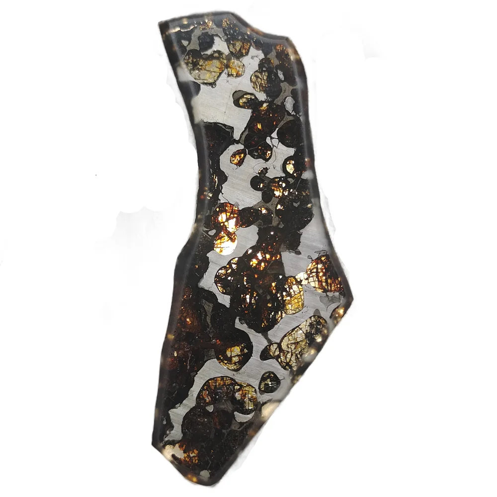 Brenham Olivine Meteorite Specimen Natural Meteorite Material Specimen Section Meteorite Specimen Collection