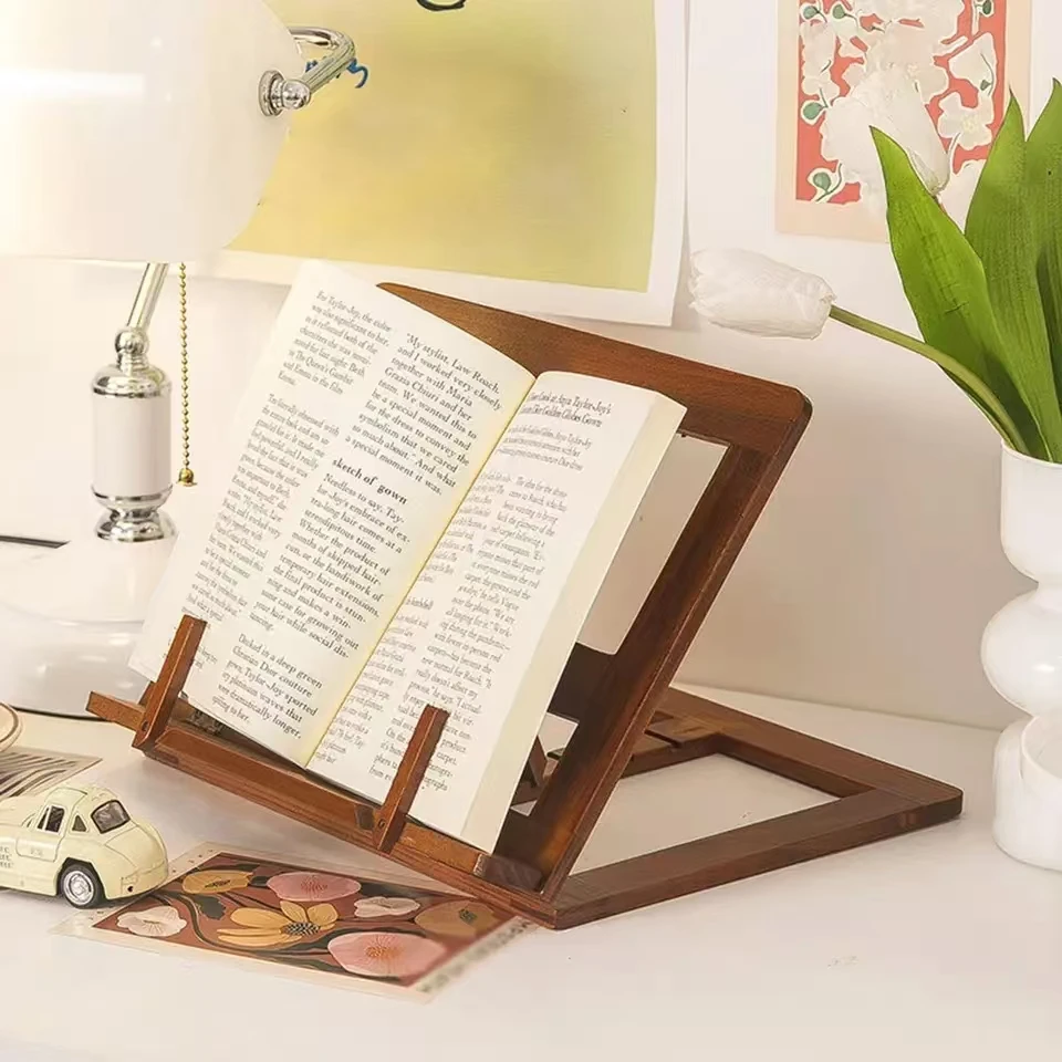 Calligraphy Copybook Holder Book Stand, Children Adult Reading Wooden Table Rack Folding Creative Bookends Textbook Book Shelf