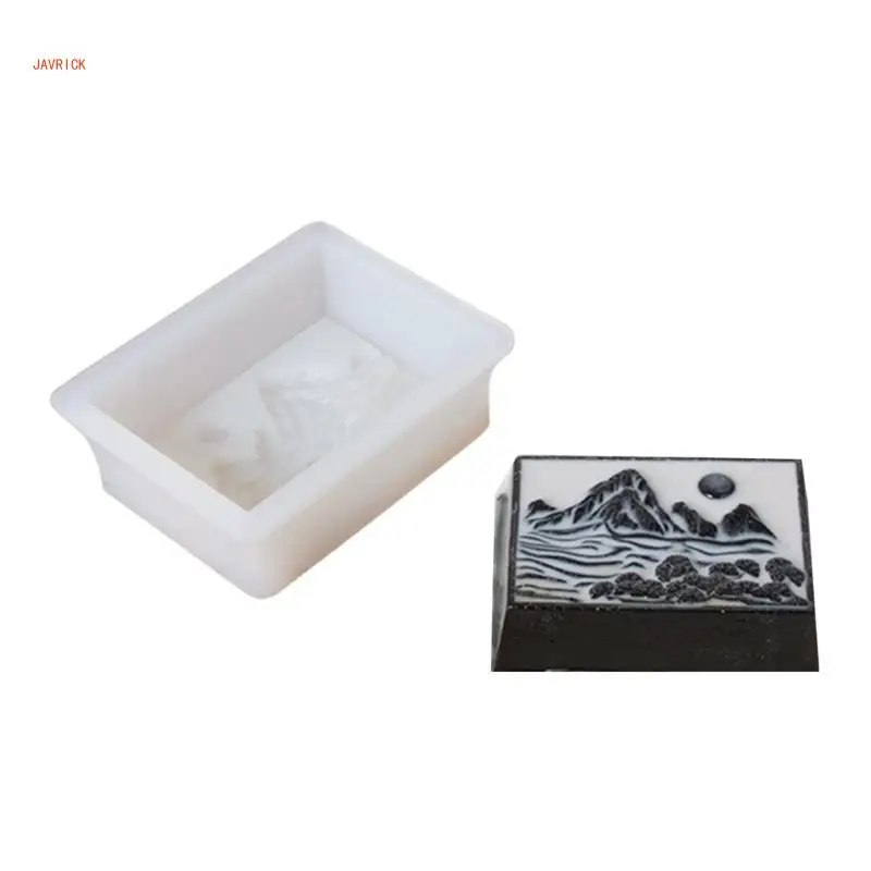 Landscape Painting Silicone Molds Baking Tool Mousses Cake Decorating Molds for Making Chocolate, Candy, Soap