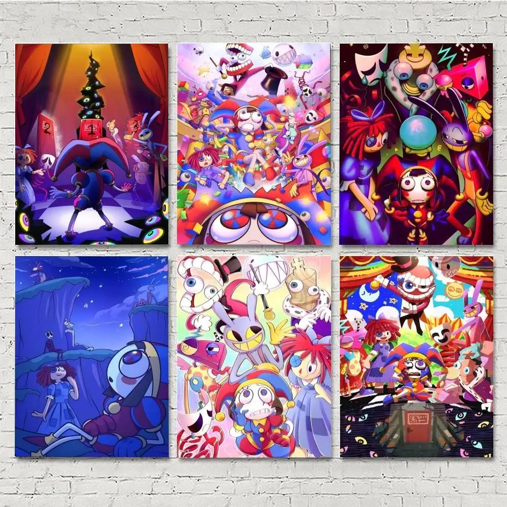 Cartoon The Amazing Digital C-Circus Posters HD Print Vintage Wall Art Decor for Home Study Room