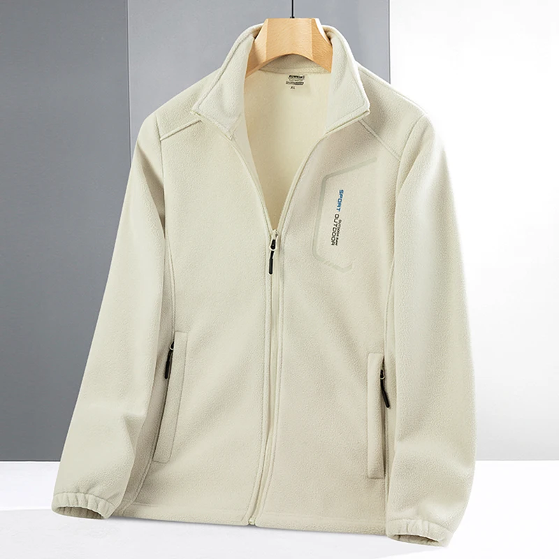 

Thiened Fce Jaet ex Hoodie Cardigan Large Size Warm Casual Inner Wear Outerwear Polyester Fiber Zipper Closure