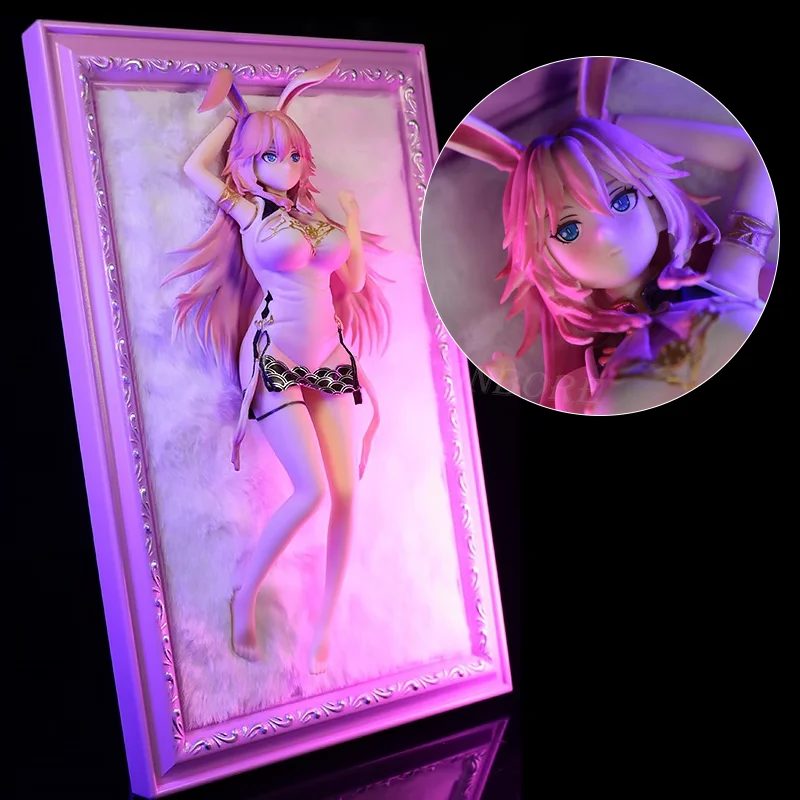 Honkai Impact-figura de acción de Anime 3rd Sakura Yae, 25cm, 3D marco de fotos, vestido chino de Yae Sakura, juguetes de estatuilla Houkai Gakuen