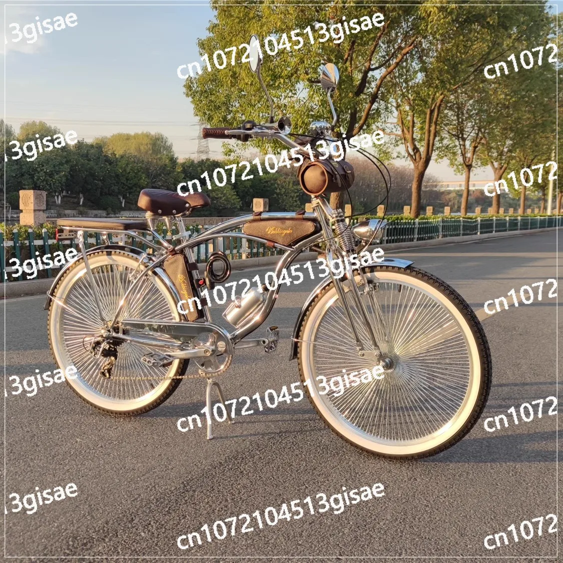 Success Men's Flash Silver Indian Nostalgic Beach Bike Classic Car Beach Cruiser Bike