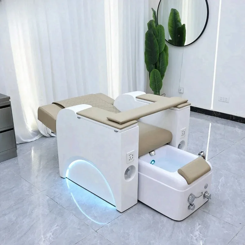 

2025 Professional Nail Salon Sofa | Electric Pedicure Foot Spa Chair with Lift, Recline & Massage