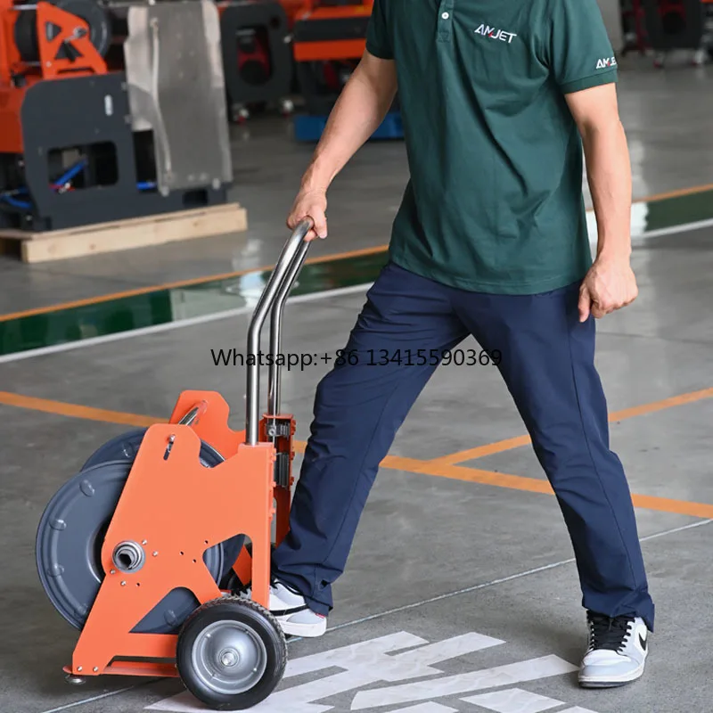 

3/8 In. X 100 Ft.5000psi High-pressure Hose Reel/manual Crank Telescopic Pipe Roller Scalable Hose Reel