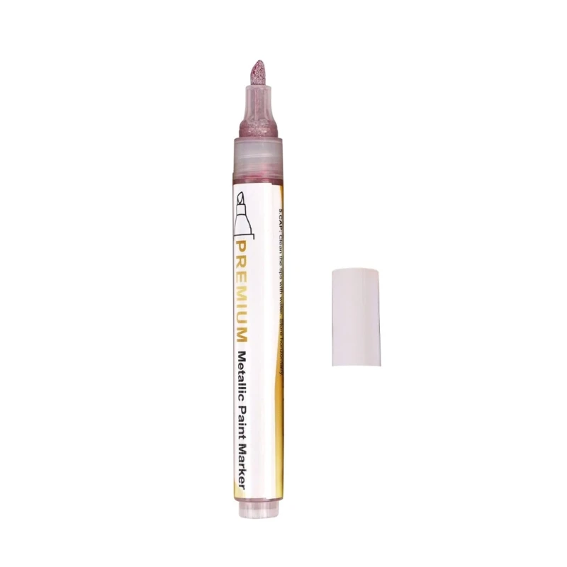 메탈릭 마커 암벽화용 중간 포인트 펜 1팩, 검은 종이 및 M