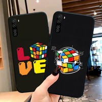 Magic Cube Cool Phone Case for OPPO Find X5 X3 X2 A93 Reno 8 7 Pro A74 A72 A53 Black Soft Phone Cover