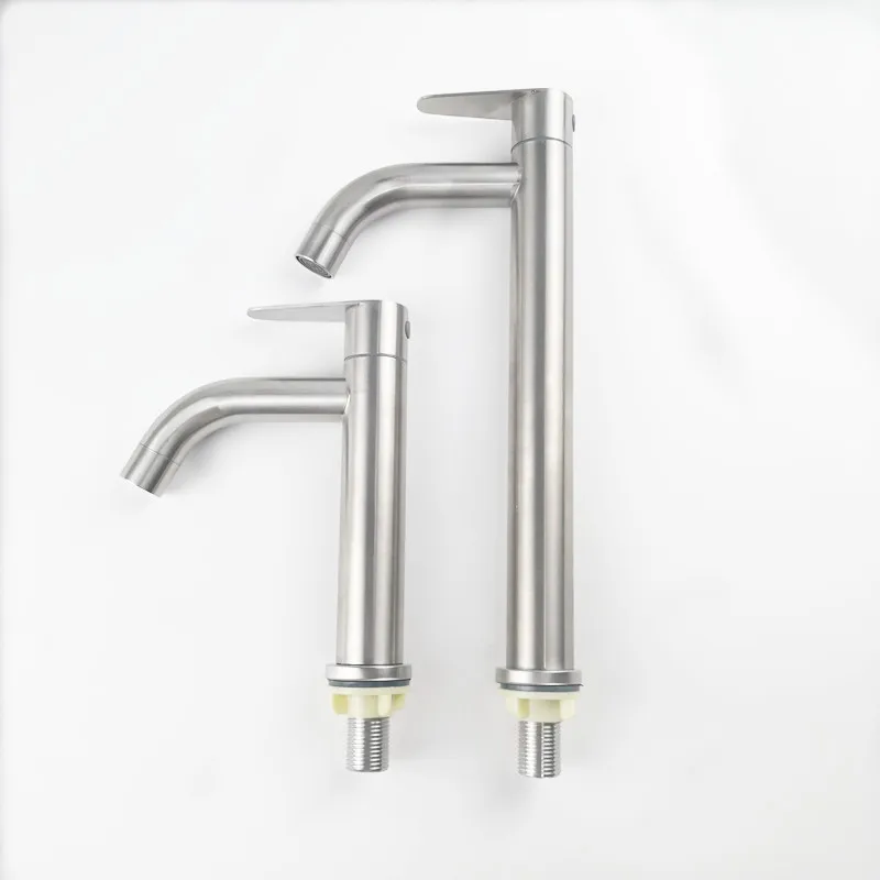 

Single cold curved mouth basin faucet, single water copper core basin faucet, bathroom