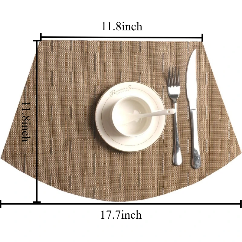 

Круглые салфетки для стола, набор из 4 плетеных виниловых ковриков в форме клина, термостойкие салфетки, чистые круглые коврики для стола, домашний декор стола