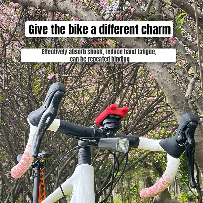 

AS98-Bike Bar Tape Sakura-Pattern Road Bicycle Handlebar Cover Bike Handles Strap Anti Slip Shock Handles Tape