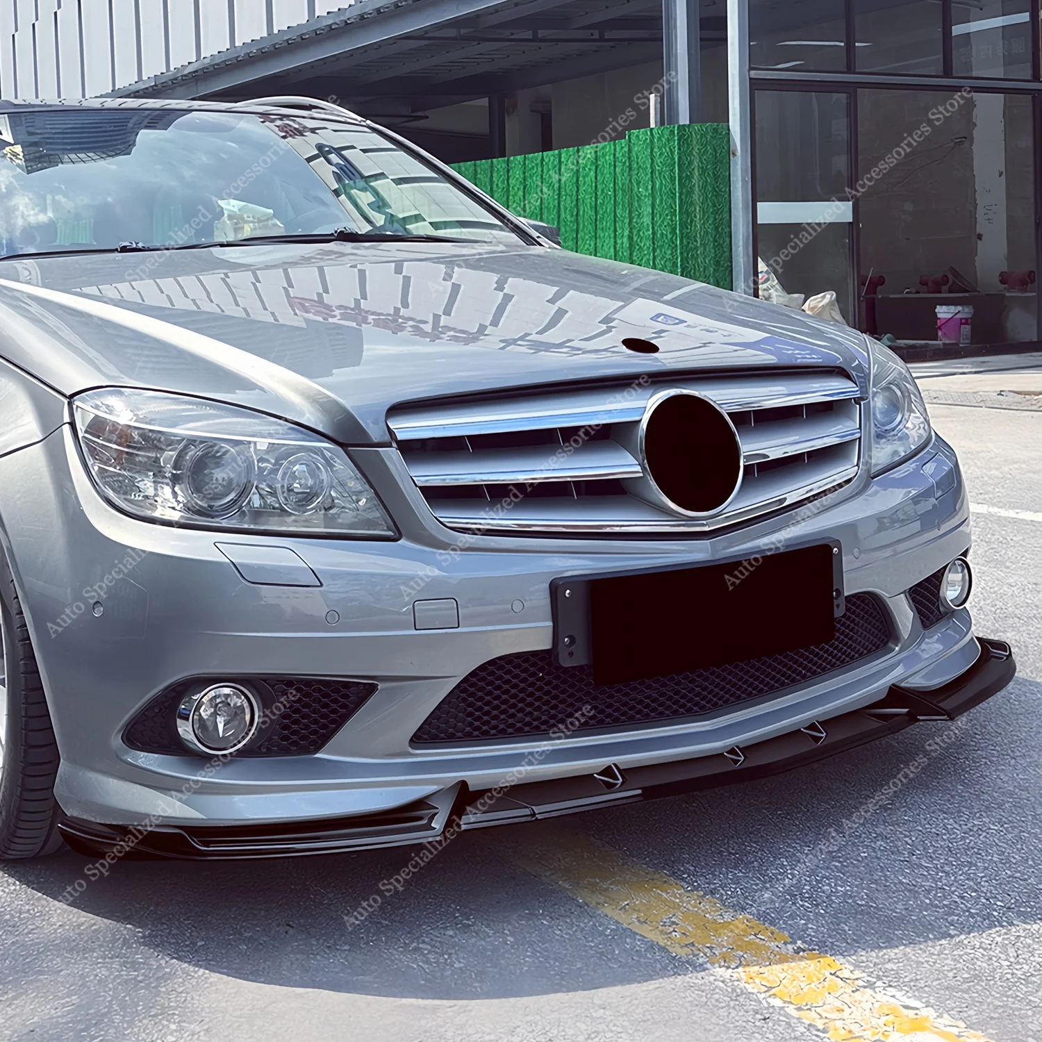 

Maxton Style Front Bumper Lip Spoiler Splitter For Mercedes W204 S204 C200 C230 C280 C350 AMG-line 2007-2010 Pre-Facelift Tuning