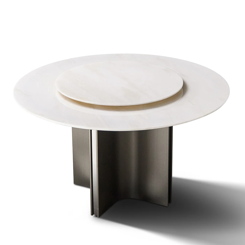 

！@Lightweight Modern Luxury Rectangular Dining Table Carbon Steel Chair Set for Hotel or Restaurant Marble Top Metal Furniture