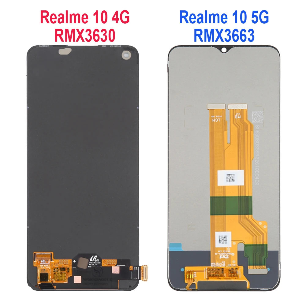 AMOLED For OPPO Realme 10 4G 5G RMX3663 RMX3630 LCD Display Touch Screen Digitizer Assembly