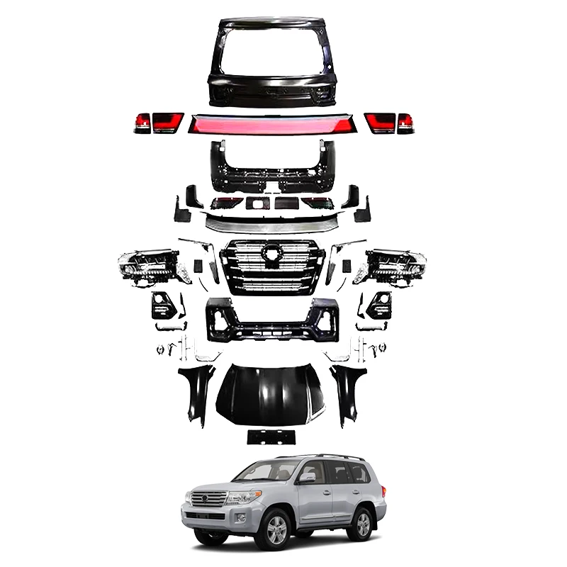 Hot Sale Bumper Body Kit Facelift Conversion Headlight Body Kit For Land Cruiser 2008-2015 Upgrade To Volcano Edition