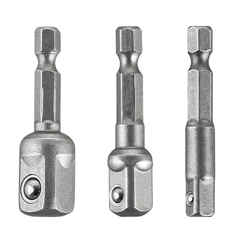 【3Pcs Drill Socket Adapter Impact Drill Extension Drill Bits Bar Socket Adapter 1/4 3/8 1/2 Hex Shank Square Head Drill Bit】