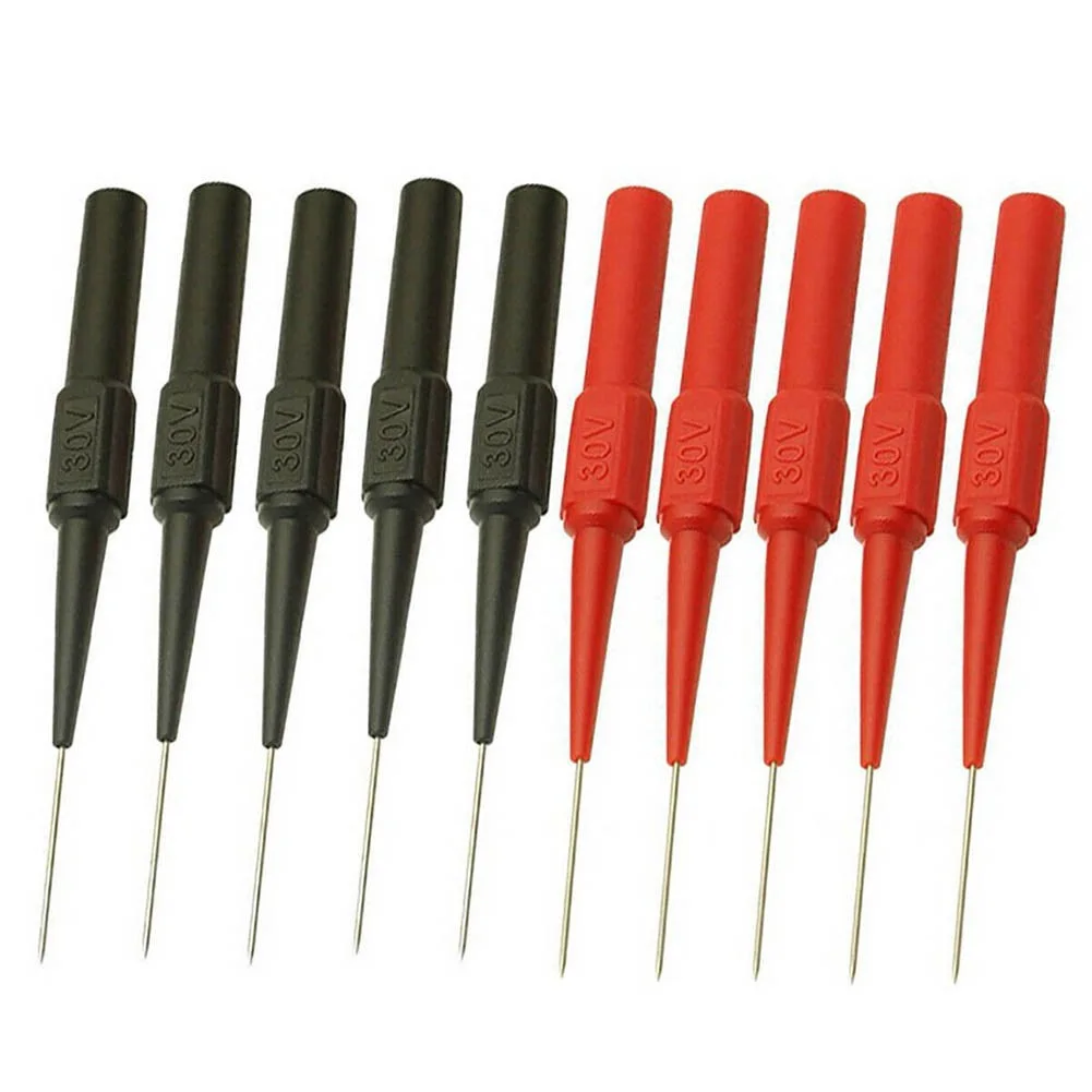 10pcs Insulation Piercing Needle Non-destructive Multimeter Test Probes Measuring Device Acupuncture Car Tool for Banana Plug