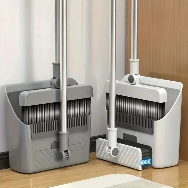 2025 فرشاة مكنسة مجرفة قابلة للطي ذات شعيرات ناعمة متينة غير لاصقة 3 في 1 مجموعة مكنسة التنظيف #2