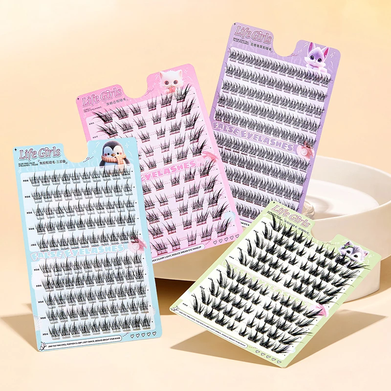 Glue-free Self-adhesive False Eyelashes Thick Curling Sunflower W-Shaped DIY Anime Eyes Lashes Extension Enlarge Eyes Tool