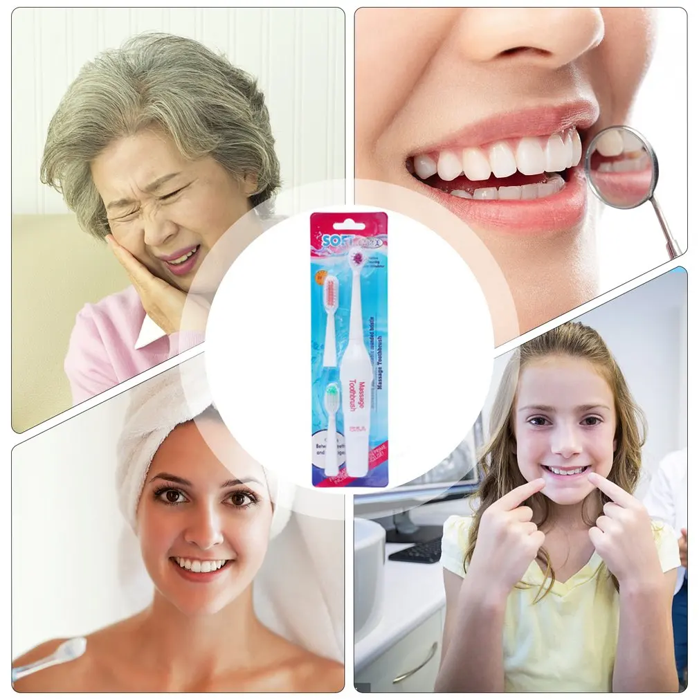 Cepillo de dientes eléctrico de masaje ultrasónico, producto Oral impermeable, cepillo suave, blanqueador, para niños y adultos, familia