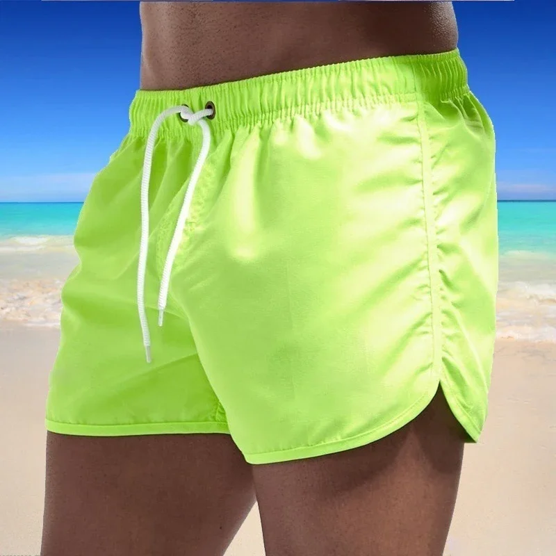 New Hot Summer Swim Trunks Sport Gym Running Shorts Male Beachwear Luxury Beach Shorts Quick Dry Mens Siwmwear Board Briefs