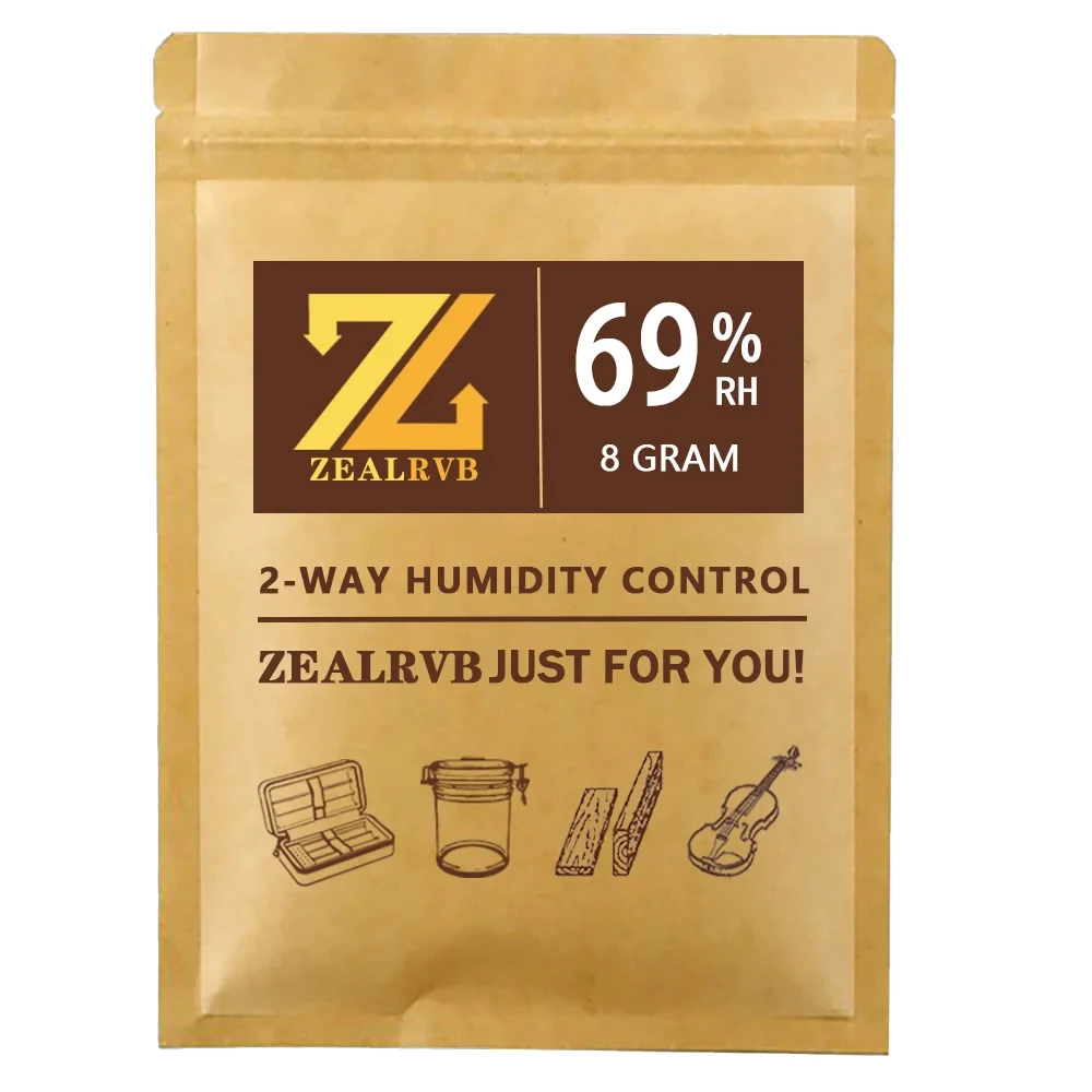 10pcs 69%RH 62% 8Grams 2-Way Humidity Control Packs Cigar preservation ZEAL Humidor Relative Humidity Packs Cigar Humidifier Bag