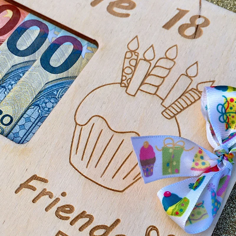 Gepersonaliseerde Houten Geld Geschenkdoos Verjaardagscadeau Doos Voor Contant Geld Cadeau Envelop Geld Cadeau Idee Duurzaam Gemakkelijk Te Gebruiken