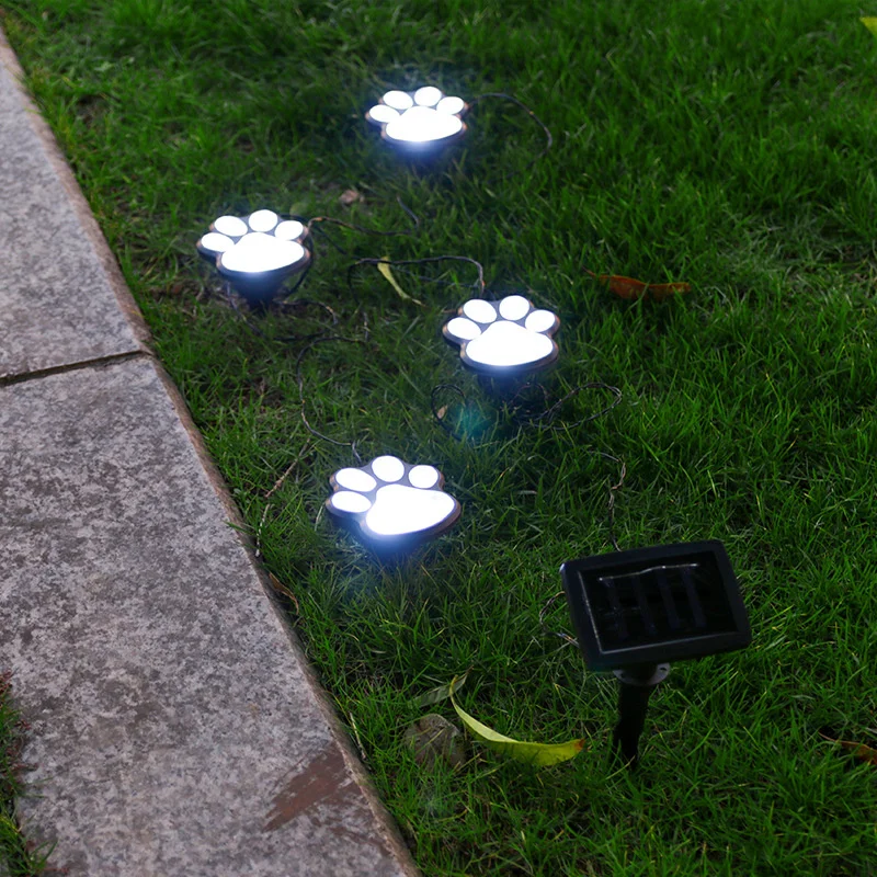 الجديد الشمسية LED Trawl Dog Paw Light في الهواء الطلق مقاوم للماء حديقة الديكور مزين أضواء الحديقة