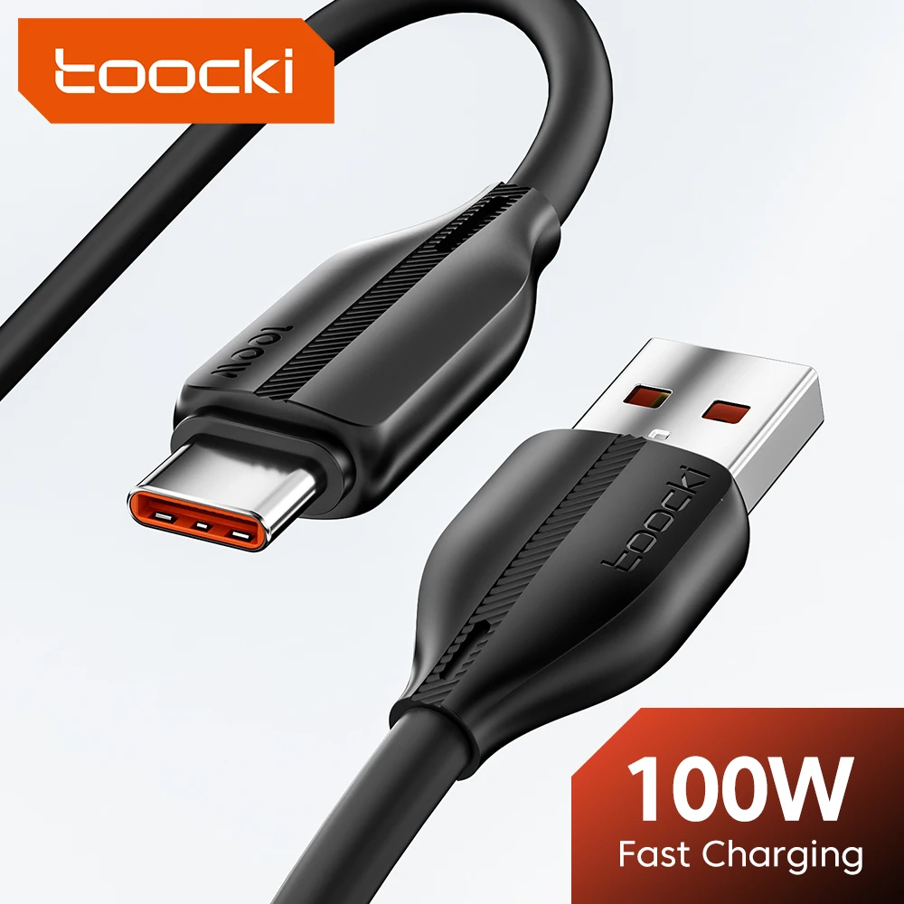 Toocki 6A USB A To USB Type C Cable For Huawei Honor Xiaomi Poco Oneplus Samsung 100W Fast Charging Charger USB C Data Cord