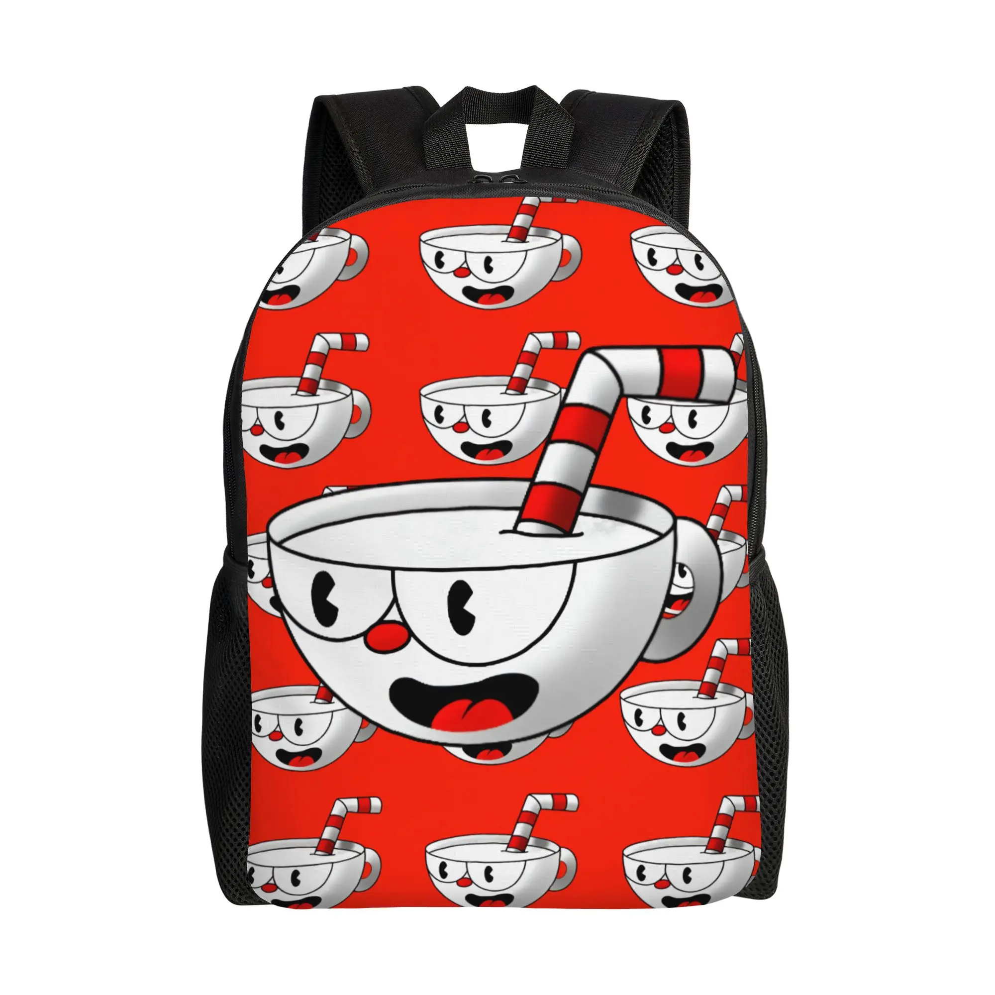 

Custom Vintage Retro Cartoon C-Cupheades Backpacks for Men Women College School Student Bookbag Fits 15 Inch Laptop Cute Bags