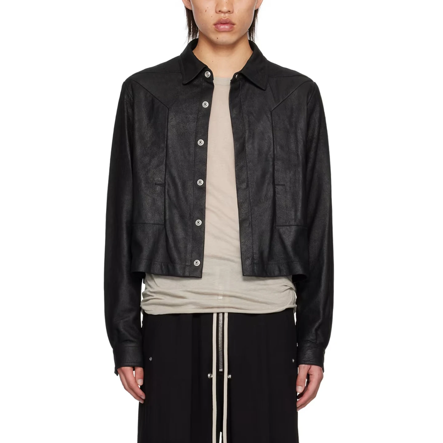 

ONEOFYOU k Деконструированная лоскутная рабочая одежда Кожаный джет Мужской RO Sle Ретро или джет Молодежное повседневное пальто из искусственной кожи