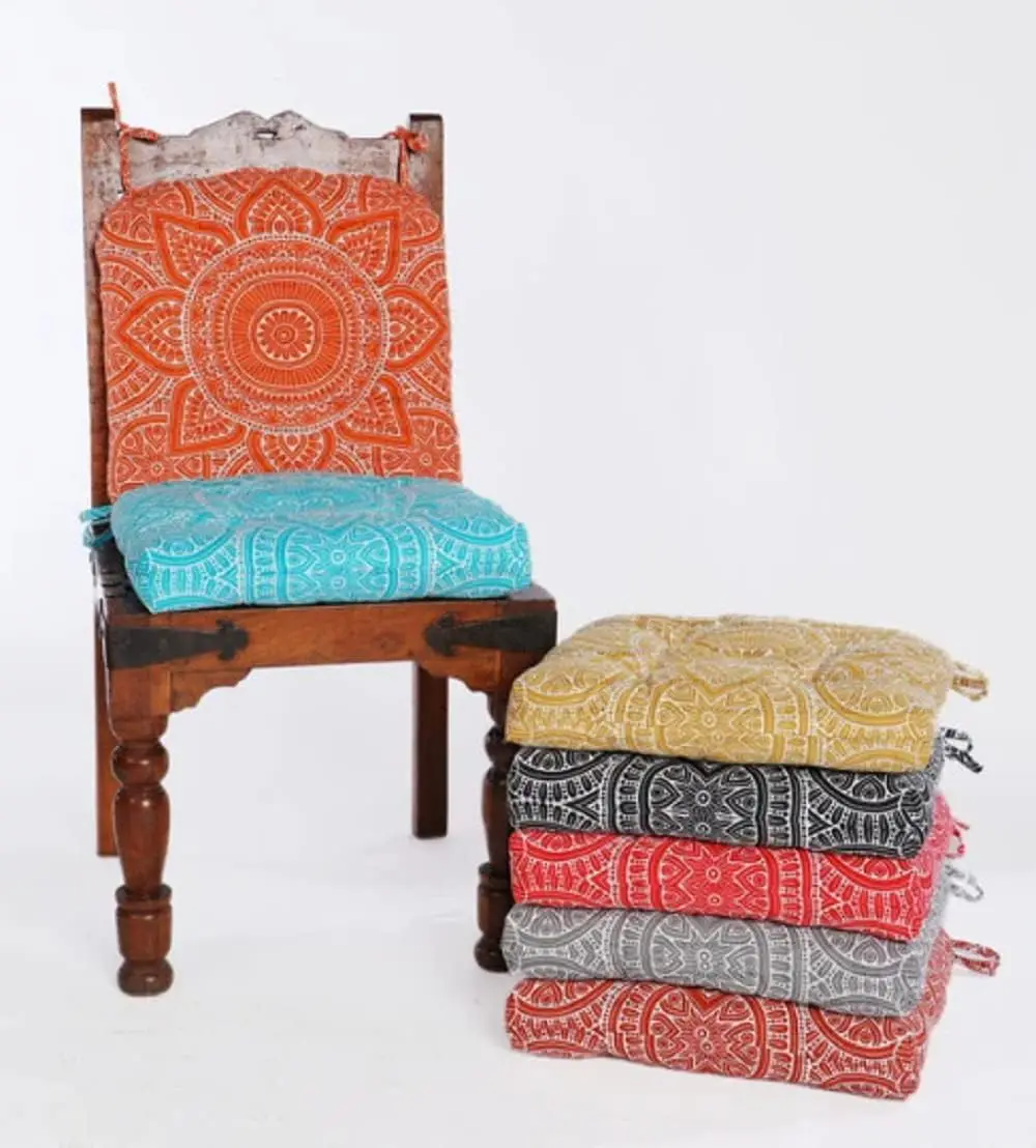 

Handmade Cotton Chair Pads Cushions Seat Pad With Ties 16''X16'' For Dinning Kitchen Living Room Chairs Office Chair Bench