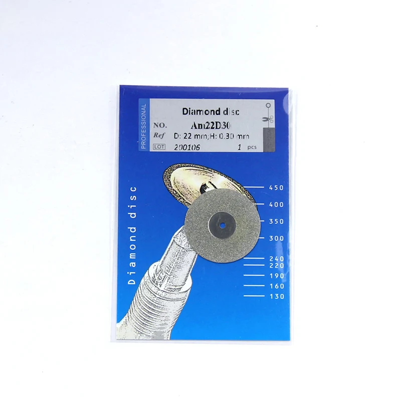 Lodden Dental Diamond Disc Disks 0.15/0.19/0.20/0.3/0.4mm Ultra-thin Sided Grit Cutting Disc Tool Dental Lab Slice 1pcs
