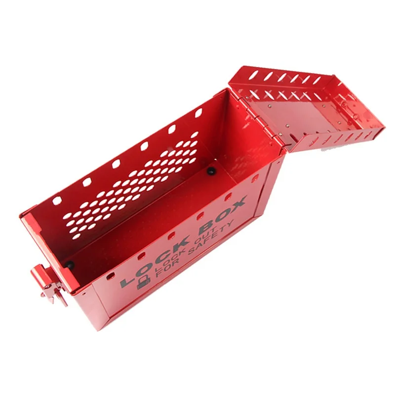 Portable metal grouping padlock box large equipment multi person multi-point lockbox shutdown operation control and isolation