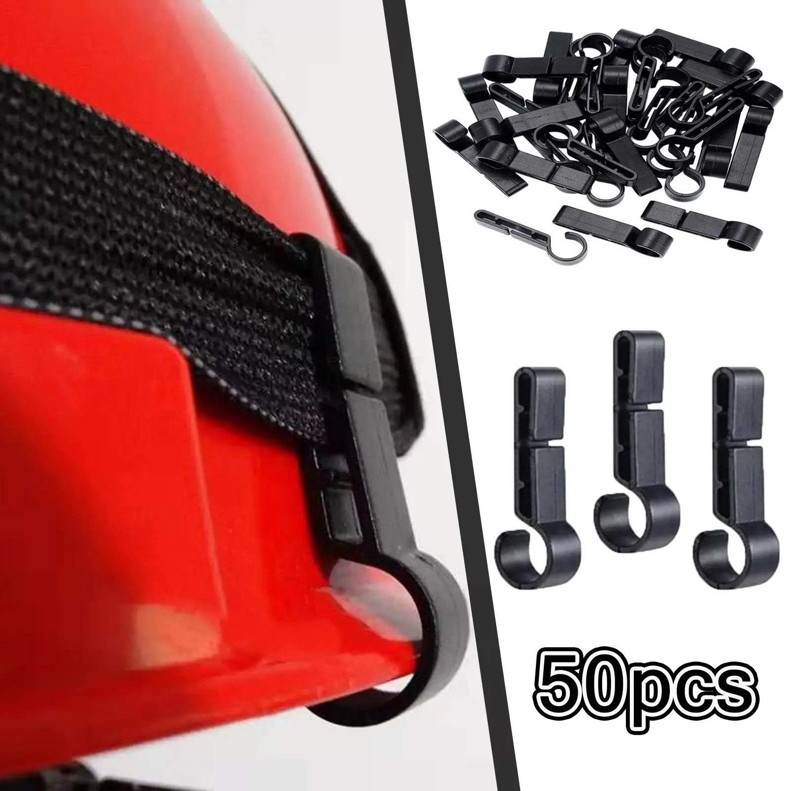

50x Headlamp Clips Hook Hard Hat Light Clips,Hardhat Headlamp Accessory