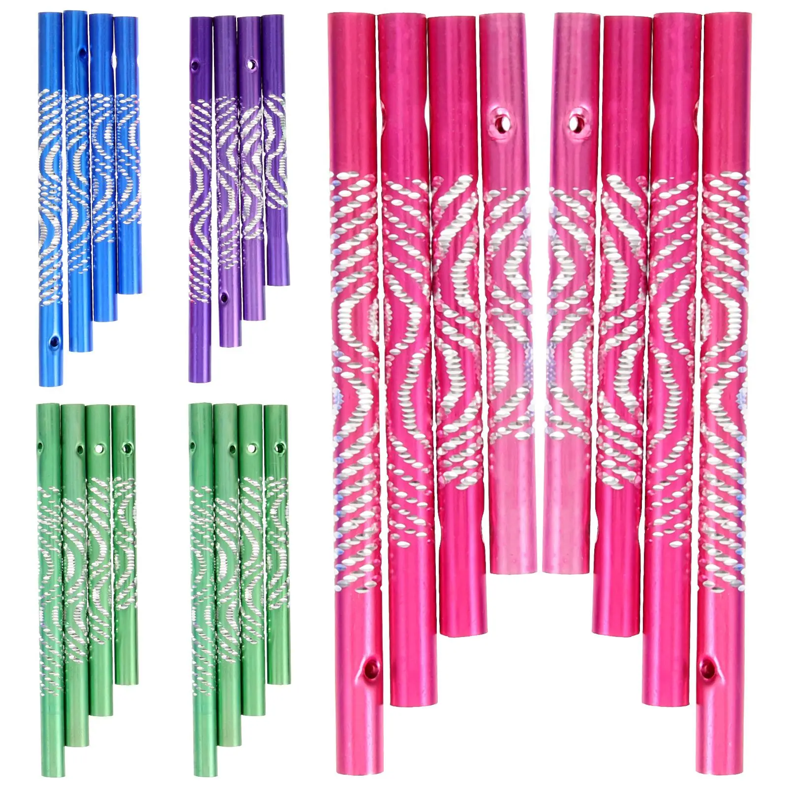 

24 Pcs Wind Chime Material DIY Metal Tubes Kids Plaything Replacement Chimes Handmade Garden Supplies Relaxation Sound