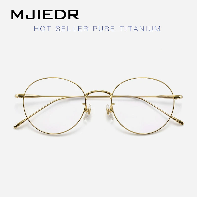 

New Ultra Light Pure Titanium Retro Round Frame Glasses High Quality Handmade Optical Eyeglasses for Men and Women